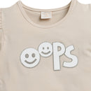 Tiny Girl Beige Cute Graphic Tee – Soft Casual Wear for Girls