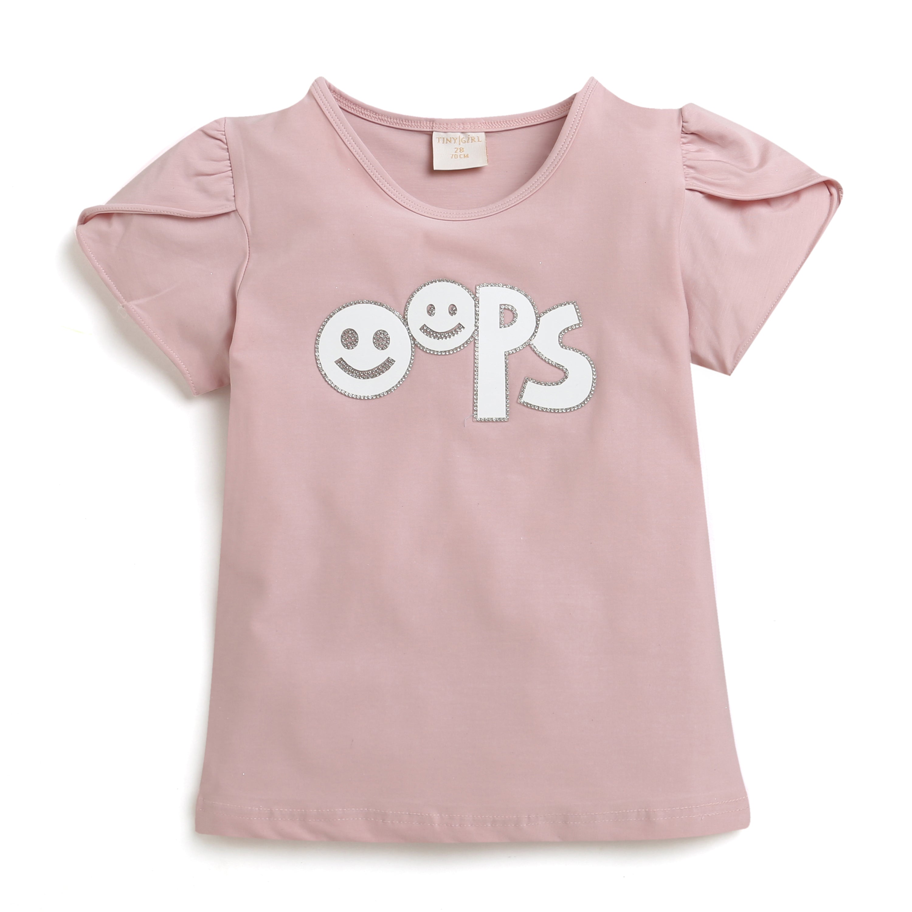 Girls Pink Graphic “Oops” Tee