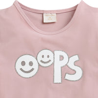 Girls Pink Graphic “Oops” Tee