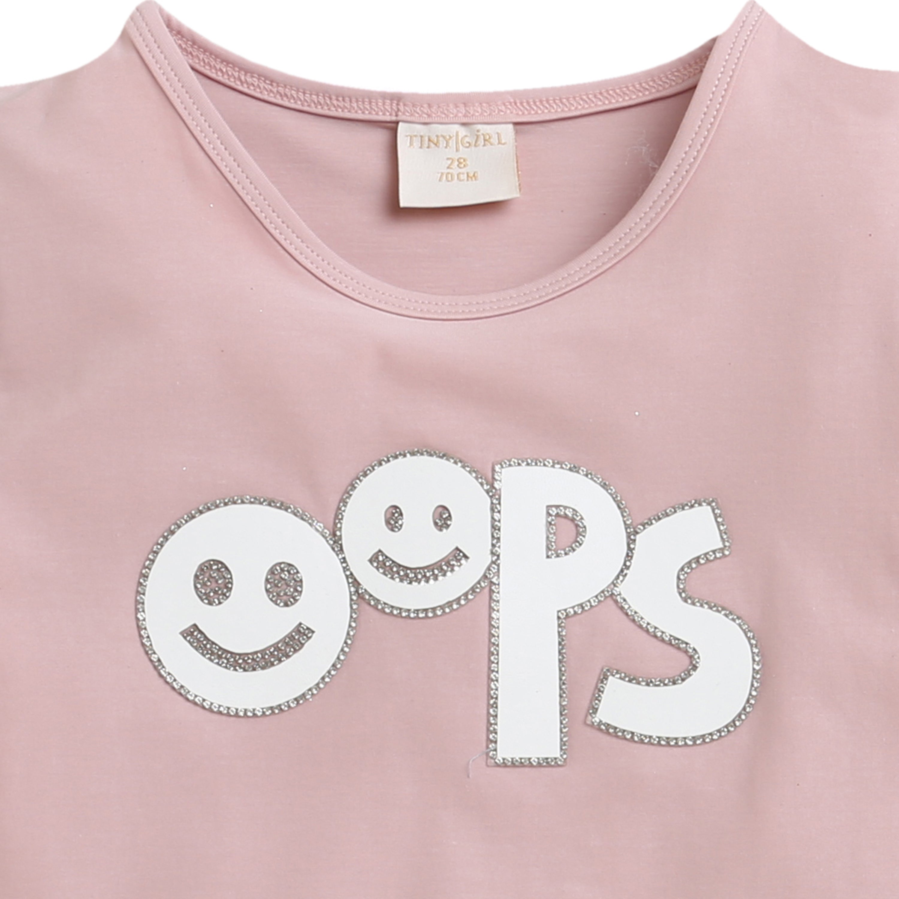 Girls Pink Graphic “Oops” Tee