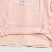 Girls Peach Ruffle Collar Top