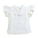 Girls White Ruffle Collar Top