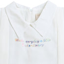 Girls White Ruffle Collar Top