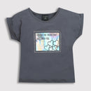 Girls Grey Holographic Graphic Tee