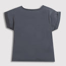 Girls Grey Holographic Graphic Tee