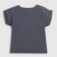 Girls Grey Holographic Graphic Tee