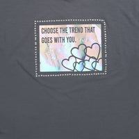 Girls Grey Holographic Graphic Tee