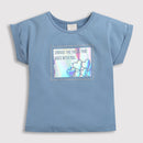 Girls Blue Holographic Graphic Tee