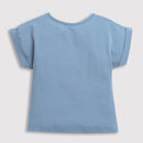 Girls Blue Holographic Graphic Tee