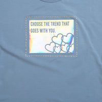 Girls Blue Holographic Graphic Tee