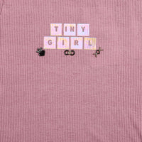 Girls Onion Pink Glitter Text Frill Sleeve Top