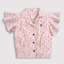Tressel Pink Floral Ruffle Top for Girls – Stylish Casual Wear