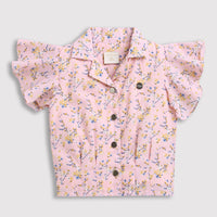 Tressel Pink Floral Ruffle Top for Girls – Stylish Casual Wear