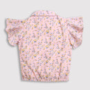 Tressel Pink Floral Ruffle Top for Girls – Stylish Casual Wear