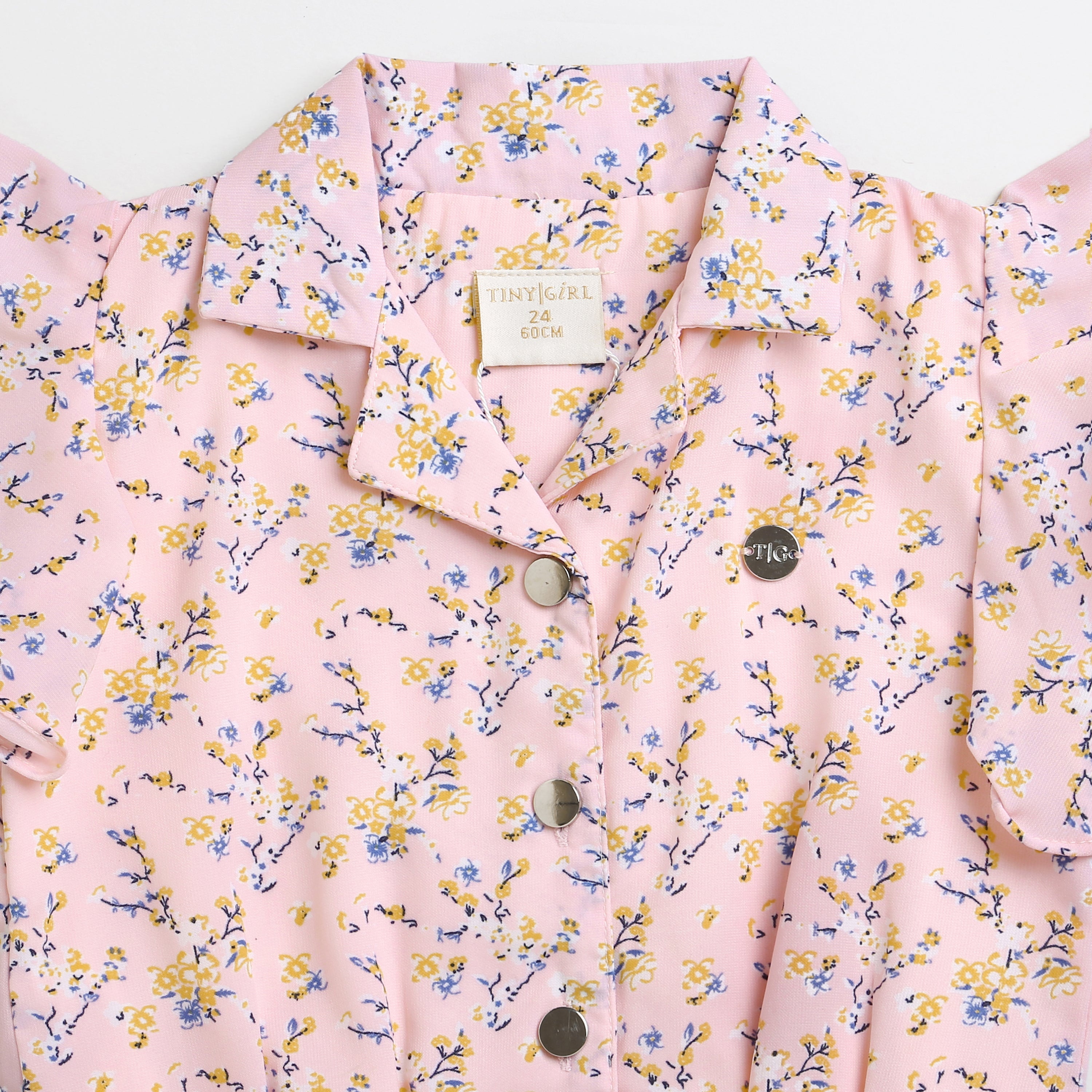 Tressel Pink Floral Ruffle Top for Girls – Stylish Casual Wear