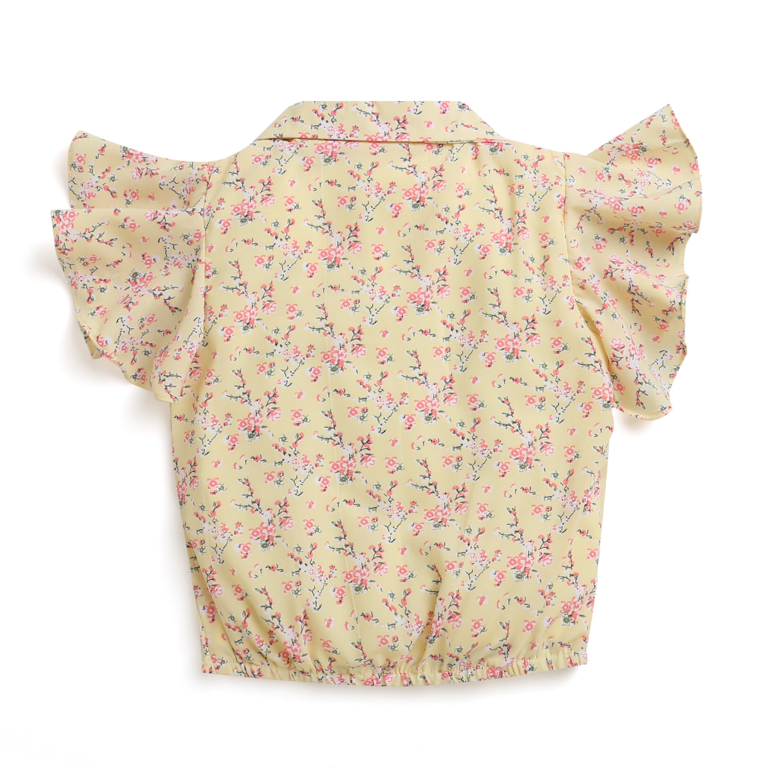 Tressel Yellow Floral Ruffle Girls Top – Everyday Kids Fashion India