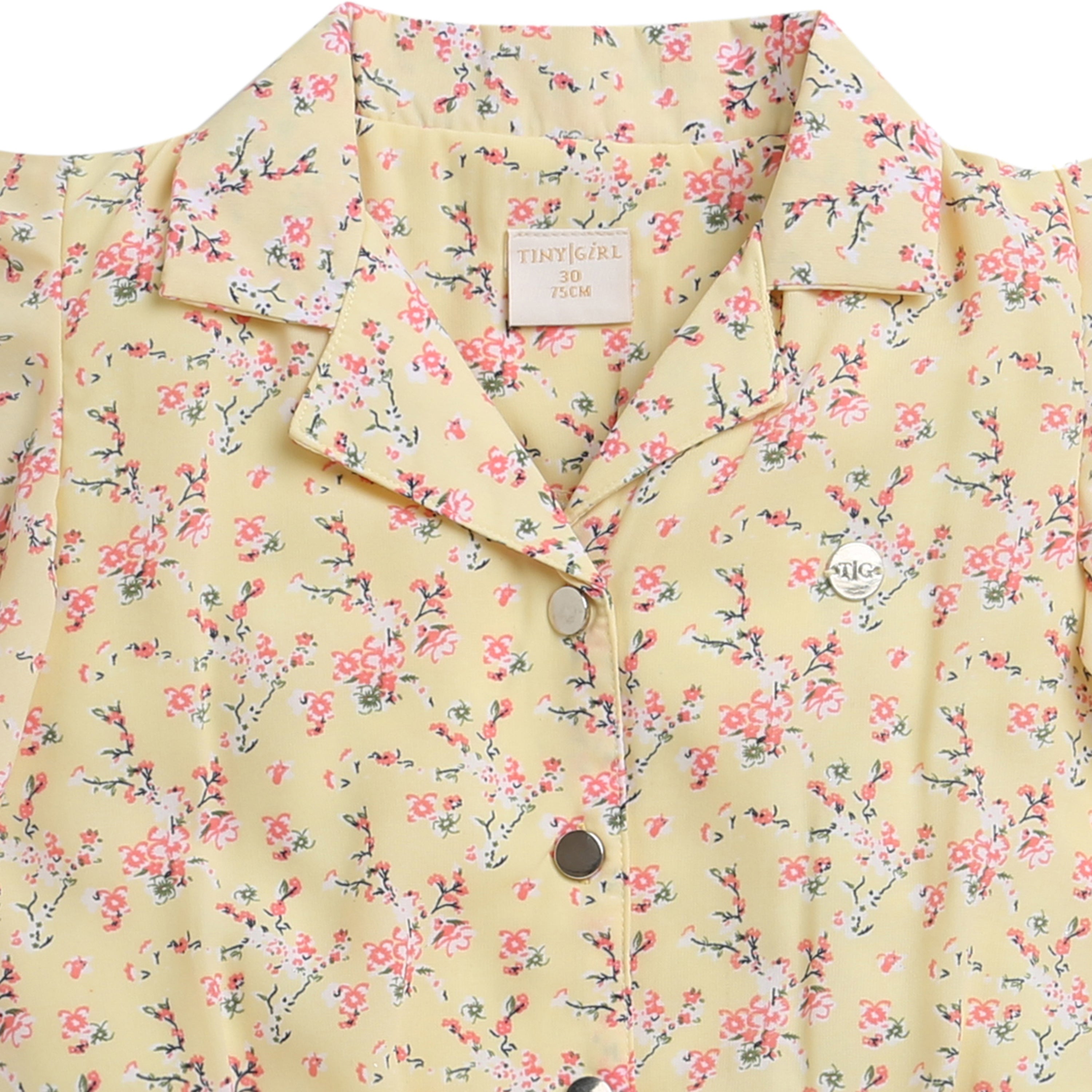 Tressel Yellow Floral Ruffle Girls Top – Everyday Kids Fashion India