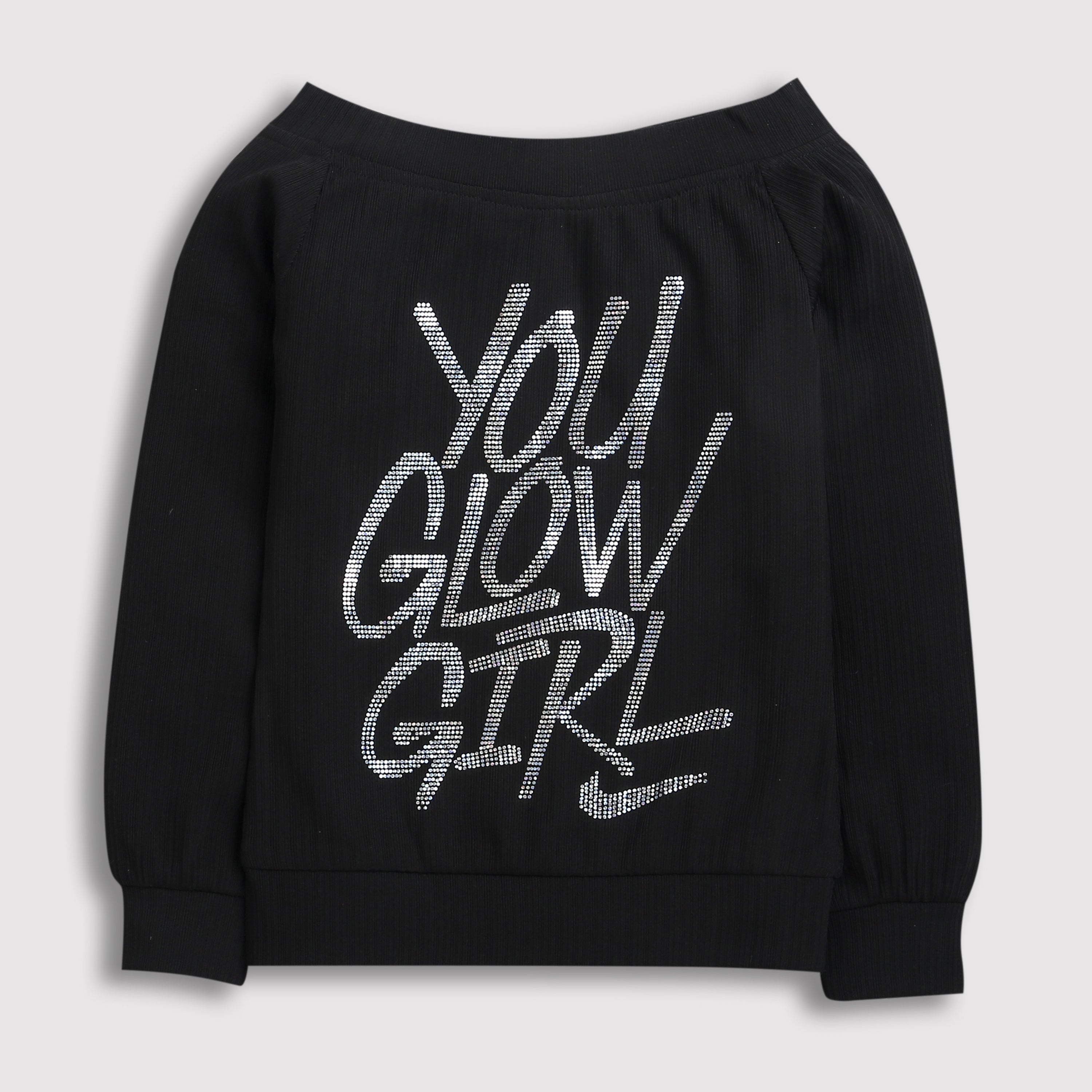 Tiny Girl Black Graphic Party Top for Girls – Western Festive Wear