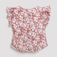 Tressel Pink Floral Ruffle Girls Top – Cute Everyday Wear