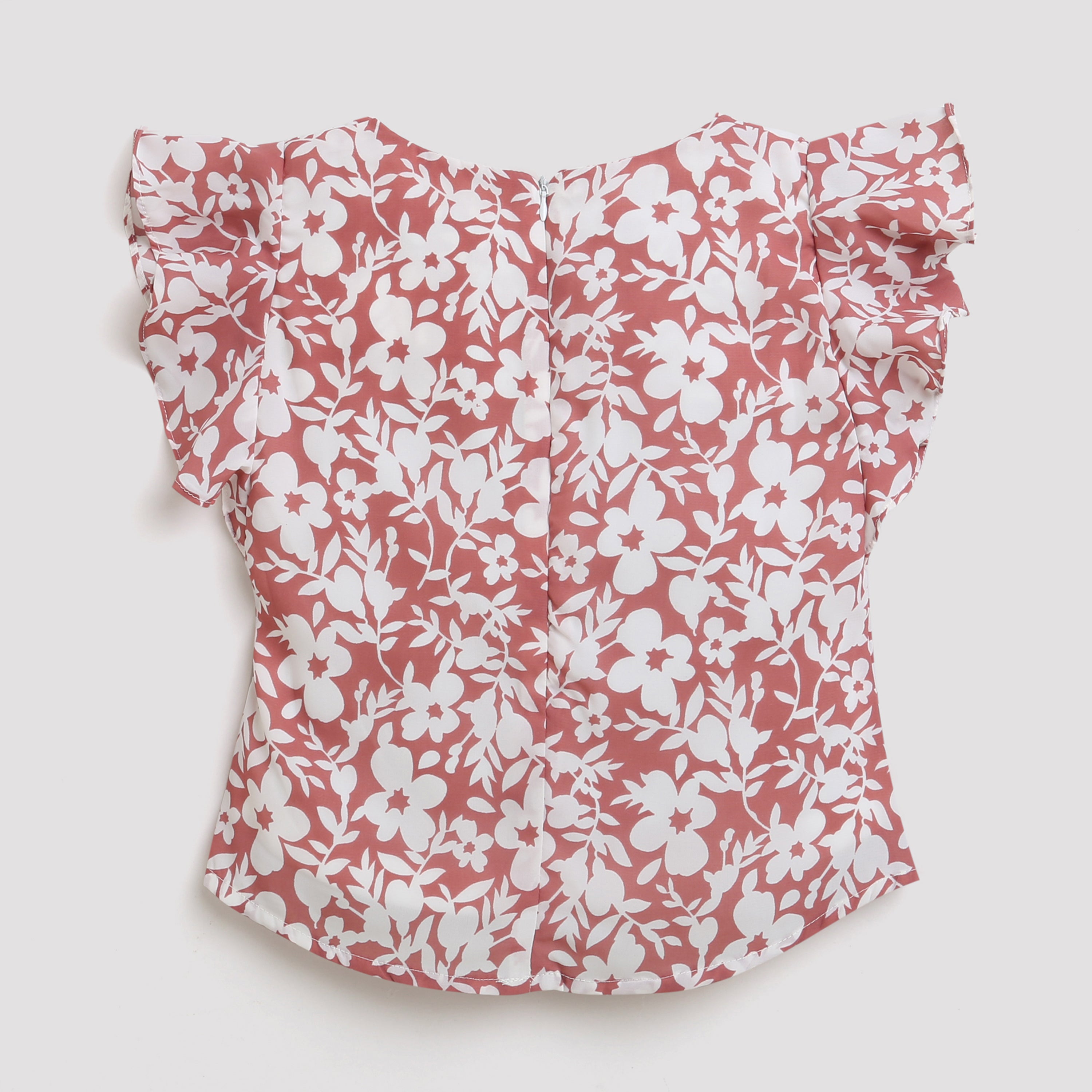 Tressel Pink Floral Ruffle Girls Top – Cute Everyday Wear