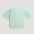Mint Green Pleated Top with Flared Sleeves TG5001