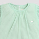 Mint Green Pleated Top with Flared Sleeves TG5001