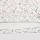 Peach Floral Printed Top with Puff Sleeves TG5002