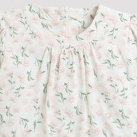 Tressel Cream Tie-Sleeve Printed Top for Girls – Cute Casual Wear