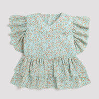 Mint Green Floral Tiered Top TG5009