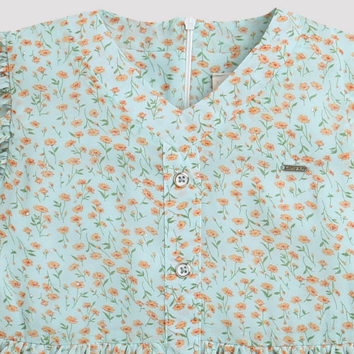 Mint Green Floral Tiered Top TG5009
