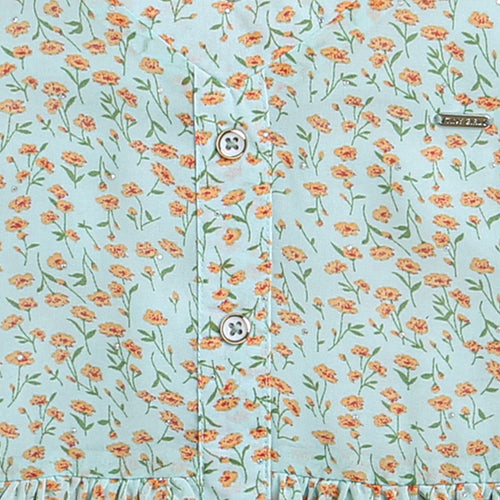 Mint Green Floral Tiered Top TG5009