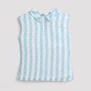 Sky Blue Striped Sleeveless Top TG5016