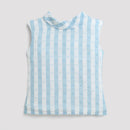 Sky Blue Striped Sleeveless Top TG5016