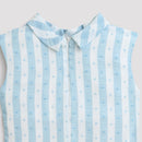 Sky Blue Striped Sleeveless Top TG5016