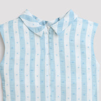 Tressel Blue Rib Sleeveless Top for Girls – Summer Casual Wear