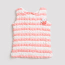 Peach & White Textured Sleeveless Top TG5020