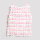 Pink & White Textured Sleeveless Top TG5020