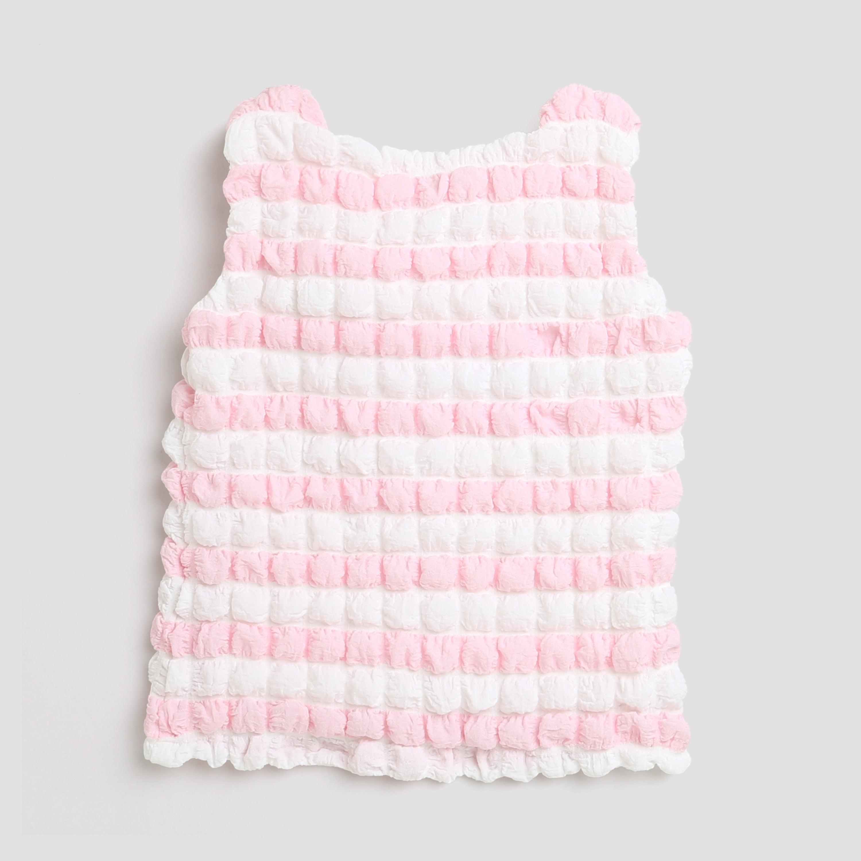 Pink & White Textured Sleeveless Top TG5020