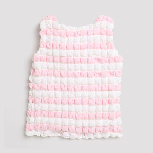 Pink & White Textured Sleeveless Top TG5020