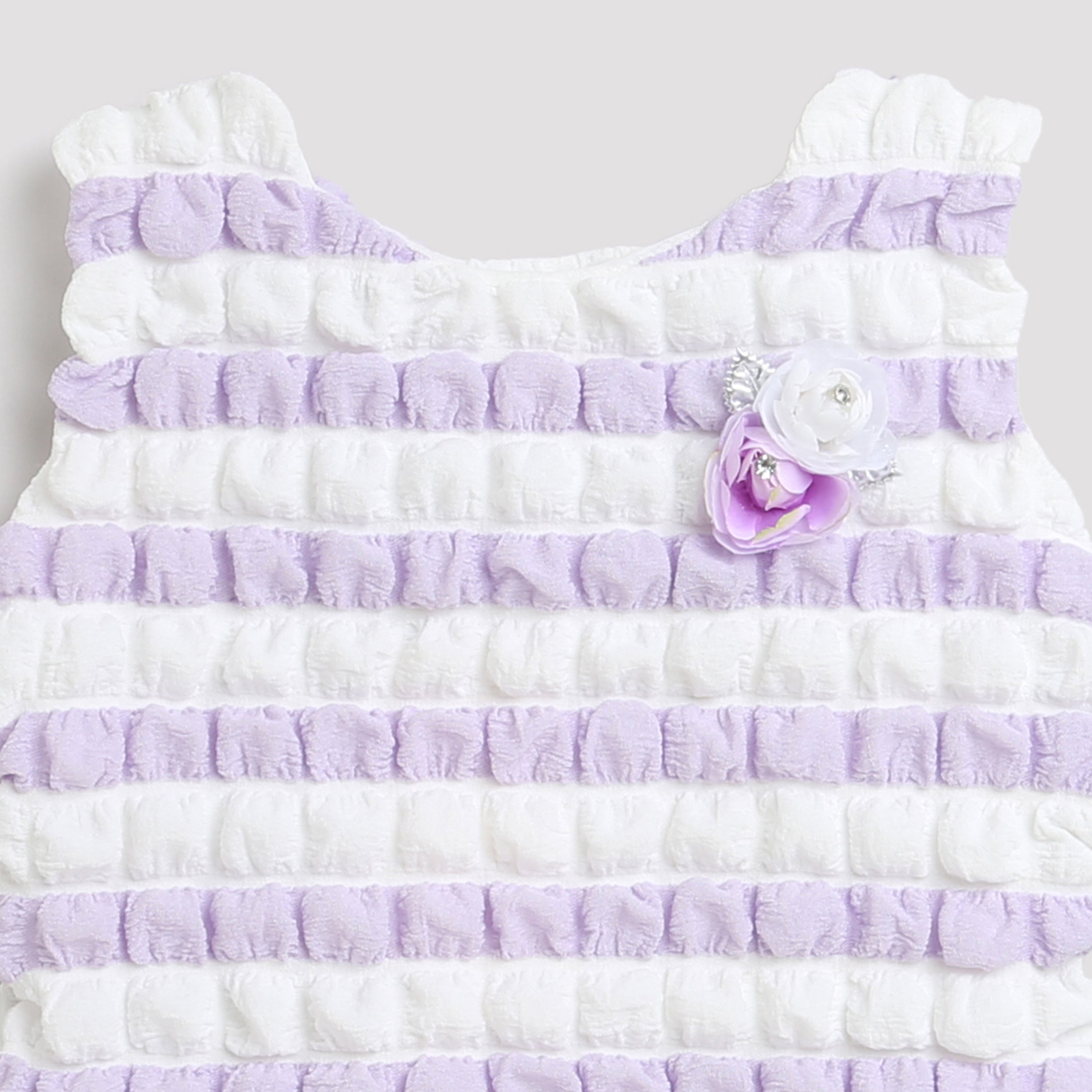 Lavender & White Textured Sleeveless Top TG5020