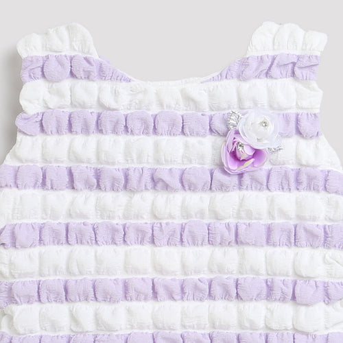 Lavender & White Textured Sleeveless Top TG5020