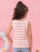 Peach & White Textured Sleeveless Top TG5020