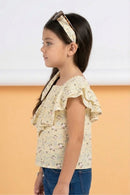 Yellow Floral Ruffle Top TG5022