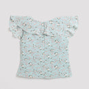 Sea Green Floral Ruffle Top TG5022