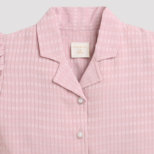 Onion Pink Textured Peplum Top TG5023