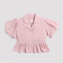 Onion Pink Textured Peplum Top TG5023