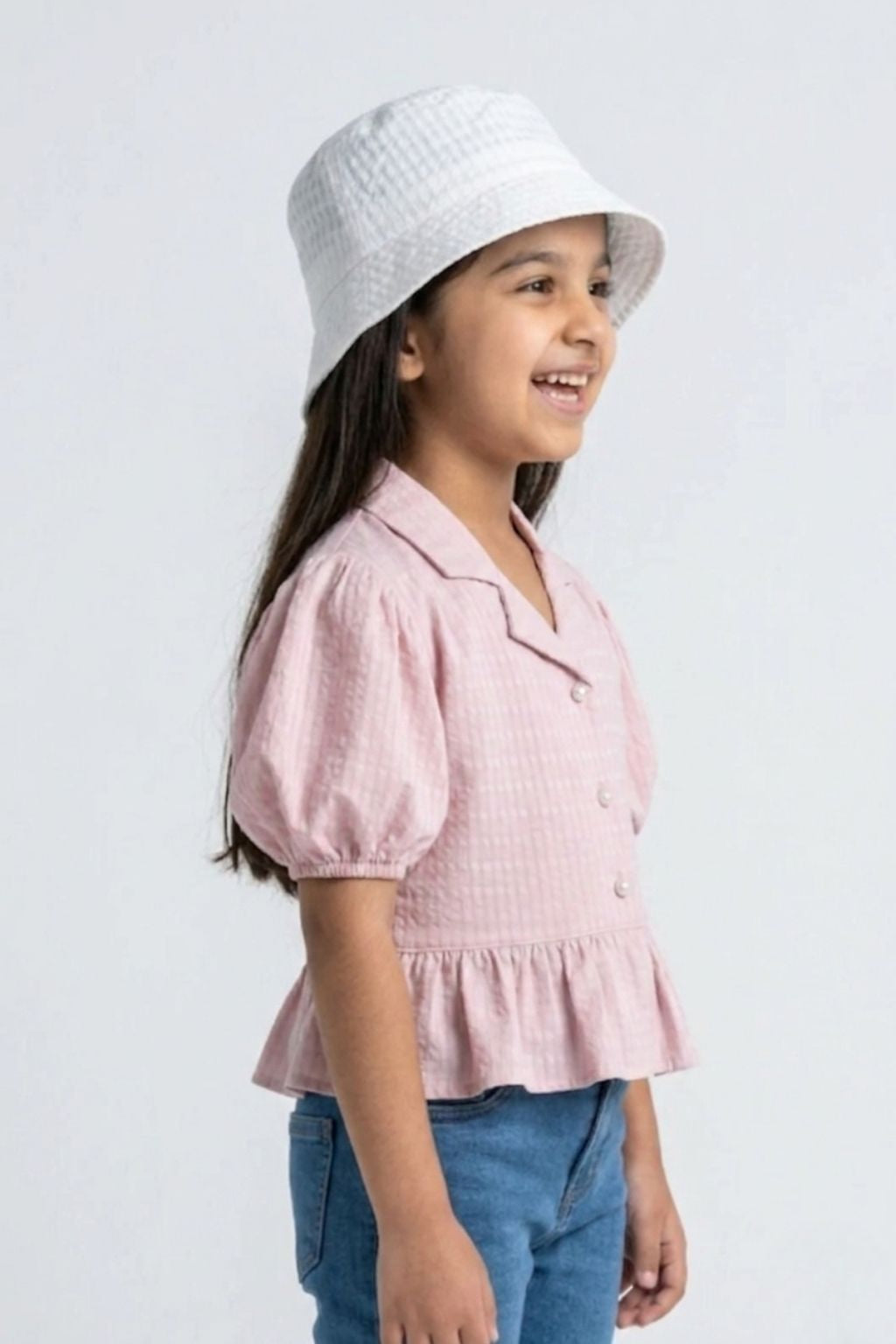 Onion Pink Textured Peplum Top TG5023