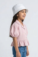 Onion Pink Textured Peplum Top TG5023