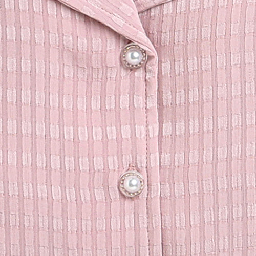 Onion Pink Textured Peplum Top TG5023