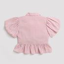 Onion Pink Textured Peplum Top TG5023